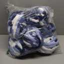 Cozyful Chunky Yarn for Hand Knitting - #10 Chunky Chenille Blanket Yarn, Jumbo Big Thick Chunky Yarns for Crocheting, Tie Dye Bulky Knit Yarns, 8 Skein (25 yds 8 oz Each Skein), Multi Blue & White