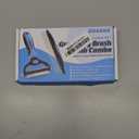 Pet Grooming Combo - Blue Deshedding Brush with Metal Comb for Detangling and Dematting Long, Matted Fur on Cats and Dogs