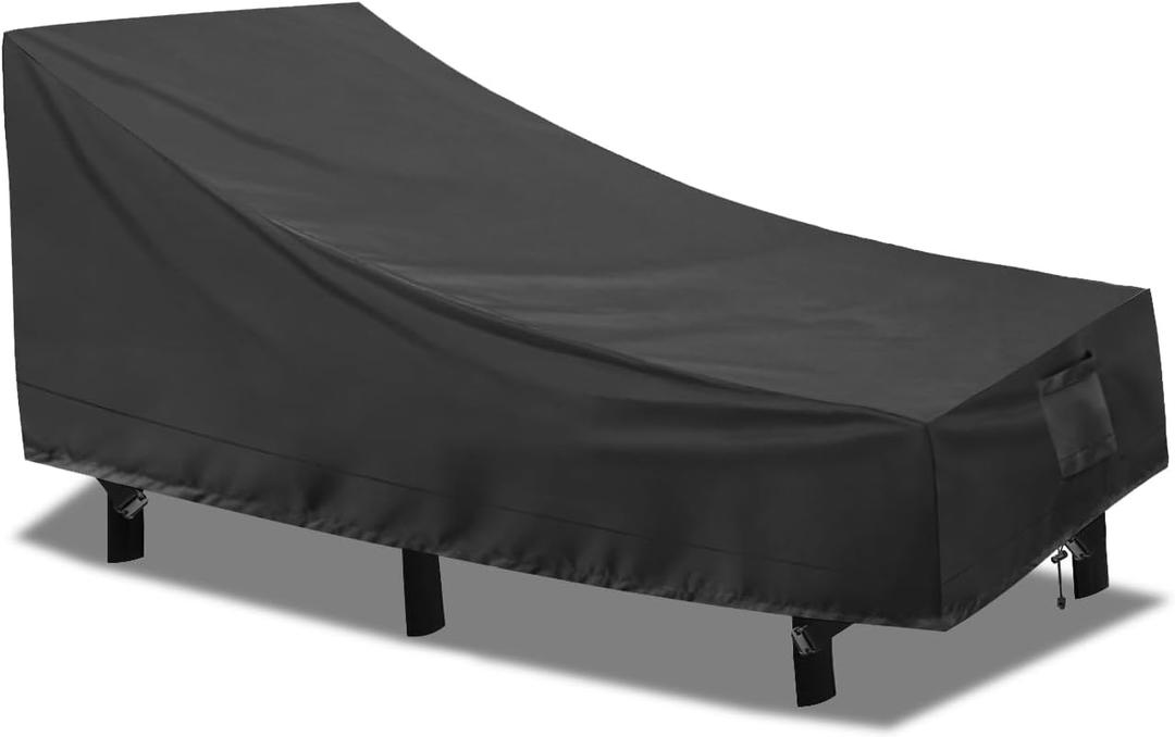 PureFit Outdoor Chaise Lounge Cover, Lounge Chair Covers Waterproof Patio Furniture Lounge Chair Cover, UV Resistant & Weatherproof, 1 Pack, 78"L x 35.5"W x 33"H Inches, Black