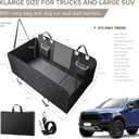 XL Truck Back Seat Extender for Dogs, Hard Bottom Dog Car Seat Cover for Back Seat, Heavy Duty Dog Hammock for Aggressive Chewers, Waterproof Pet Seat Covers for Trucks, F150, Ram1500, Large SUV