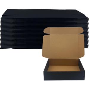 20 Pack 12x10x3 inches Black Shipping Boxes, Corrugated Mailer Boxes, Packaging Boxes for Products, Recyclable Cardboard Box, Flat Literature Mailers for Gifts, Small Business by Mailing