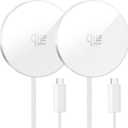 Magnetic Wireless Charger 2Pack 25W Qi2 for Magsafe Charger for iPhone 17/16/15/14/13/12Pro Max, Air pods 4-2Pro, Samsung Galaxy, Google Pixel, and More, Lightweight for Travel Home Office Desk(White)