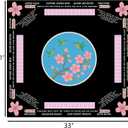 American Mahjong Mat with Rules Printed (33x33, 2.5mm Thick, Hummingbird Black) Mahjong Mat for Table w/Bag, Crease-Proof Waterproof Non-Slip, Soft Mahjong Table Mat, Noise Reduction