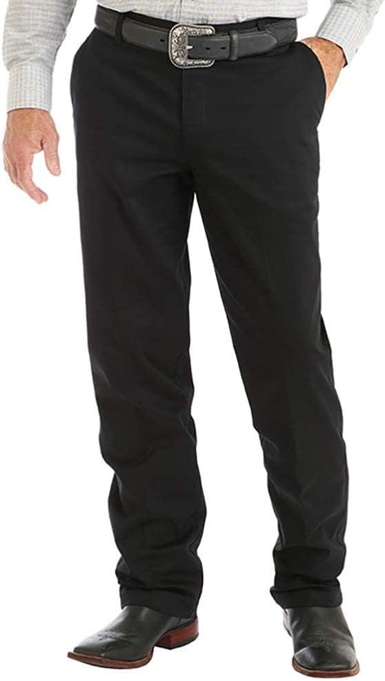 Wrangler Men's Flat Front Casual Khaki Pants (42W x 30L, Black)