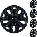 16 Inch Hubcaps Compatible with 2015-2023 Ford Transit 150 250 350 350HD Factory Steel Wheels, Snap-On Wheel Covers, Durable ABS Replacement Hubcaps Set of 4 (Black)