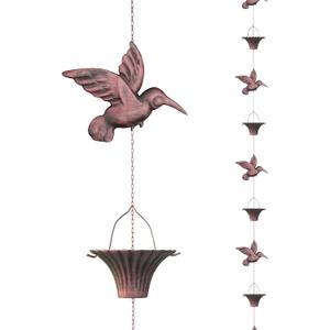 Rain Chain - 8.5 FT Durable Coated Metal Rain Chain for Gutters - Heavy Premium Rain Gutter Chain Downspout Replacement for Outside Drainage