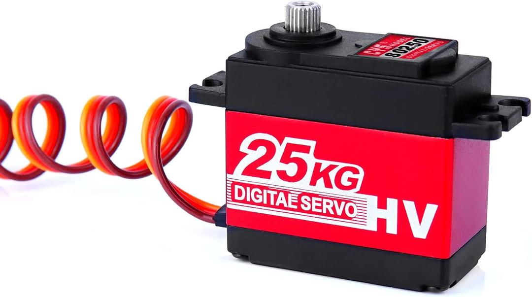CYS 25KG RC Servo, Waterproof Digital Servo, High Torque RC Motor, Stainless Steel Gear, Full Aluminum Case, 25T Standard Digital Iron Core Servo for 1/8 RC Car/Helicopter/Airplane