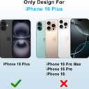 Belt Clip Holster Compatible with iPhone 16 Plus Defender Case with 360° Rotating Stand - Heavy Duty Protection Anti-Drop Shockproof, Black