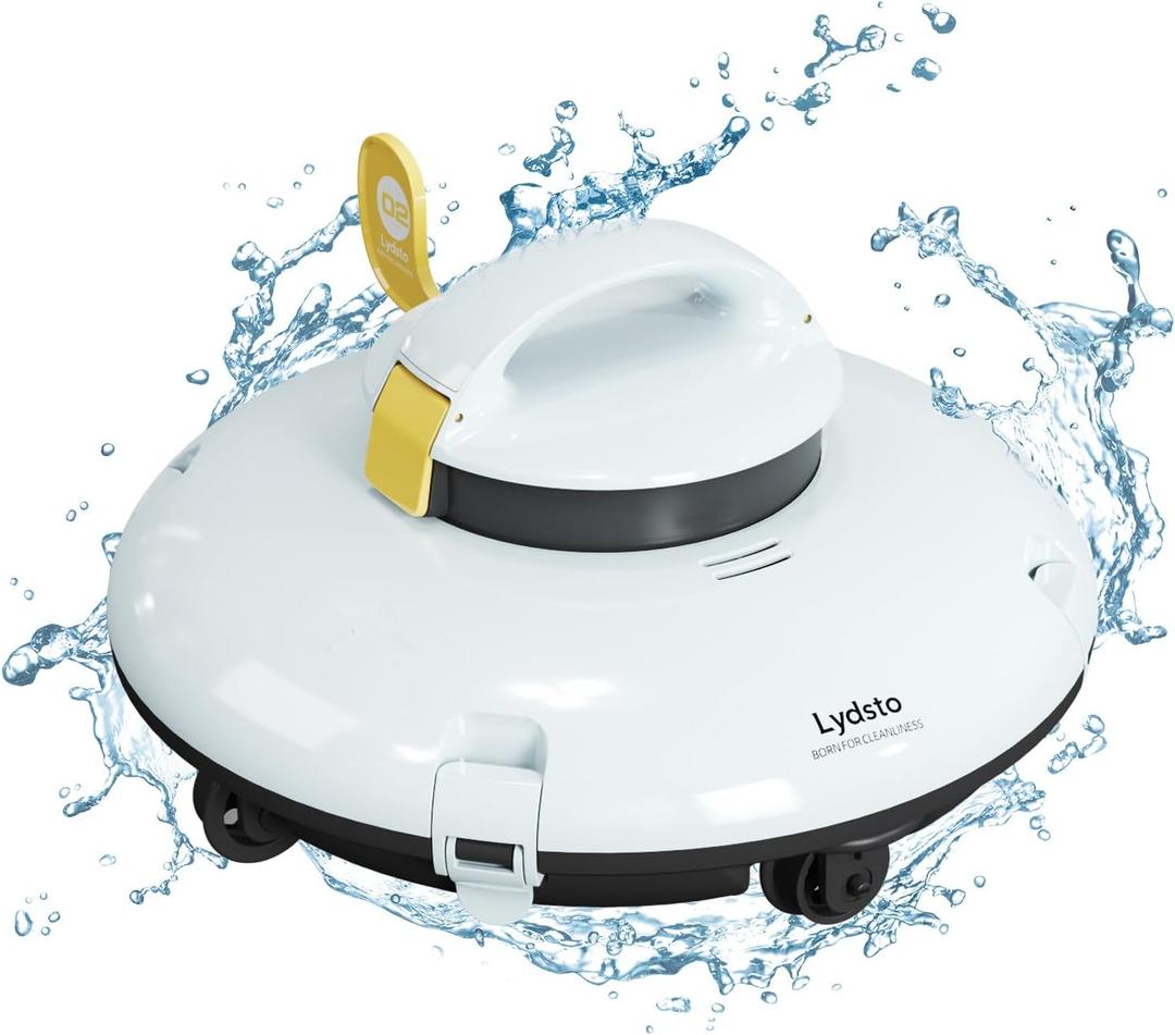 Lydsto Cordless Robotic Pool Cleaner - Automatic Pool Cleaner for Above Ground Pools - Built-in Water Sensor Techn - Dual-Drive Motors, Lasts 50 Mins, Perfect for Inground Flat Pools up to 35 Feet