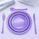 150 Pcs Purple Plastic Silverware, Purple Utensils, Silverware Set Includes 50 Plastic Forks, 50 Spoons, 50 Knives Disposable for Birthday, Celebration, Baby Shower (Lavender)