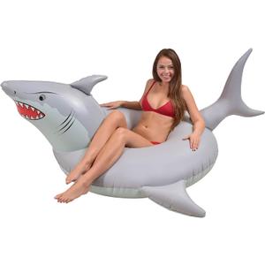 GoFloats 'Great White Bite' Shark Pool Float Party Tube - Inflatable Rafts, Adults & Kids