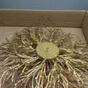 GREMLBUK Modern Crystal Chandelier Gold Tree Branch Chandeliers Dining Room Chandeliers Over Table Luxury Round Chandelier for Living Room Bedroom, 24inch 8-Lights