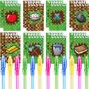 24 Pcs Pixel Theme party favors |12 invisible ink pen and 12 party mini Pixel Theme Notepads| Pixel Theme party Goodie Bag Stuffers, Classroom Prizes, party supplies
