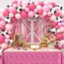 142Pcs Western Cowboy Cowgirl Party Decorations Rodeo Party Decorations Cowboy Cowgirl Balloons Backdrop and Tablecloth Set for Country Western Theme Birthday Baby Shower Decor