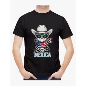 Trendy Pattern Men's Short Sleeve Unique Crew Neck T-Shirt (L, Black)