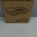 JASIWAY Dish Drying Rack in Sink, Expandable Stainless Steel Dish Drainer for Kitchen Sink, Dish Strainer Rack, Retractable Over Sink Dish Rack with Utensil Holder, 13.1''~16.6''D x 11.8''W, Silver