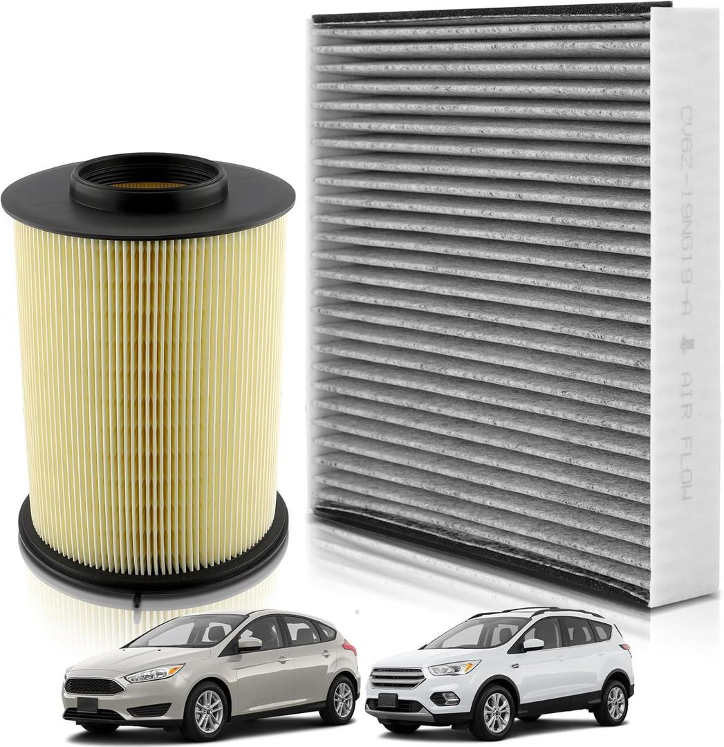 CA11114 Cabin and Engine Air Filter Fit for Ford Escape (2013-2019) Focus (2012-2018) Transit Connect (2014-2016) for Lincoln MKC (2015-2019) Replace 1708877 CF11920