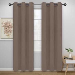 Curtains for Bedroom - Thermal Insulated Solid Grommet Room Darkening Window Treatments Sound Reducing for Living Room (2 Panels, 46 x 62)