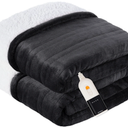 Warmest Heated Blanket Electric Throw Soft Flannel Sherpa, 6 Heat Levels Fast Heating, 2 to 10 Hours Auto-Off Detachable Controller Machine Washable, Beige, 72"x84."