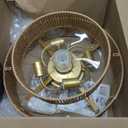 Boho Caged Ceiling Fan with Light Flush Mount, Handwoven Layered Rattan Fandelier with Remote Control & 6-Speed Reversible, Gold Low Profile Chandelier for Bedroom, Living Room, Girls Room, Nursery
