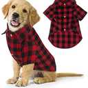 Plaid Dog Shirt Red Buffalo Dog Outfit Soft Casual Pet Clothes for Small Medium Large Dogs Puppy Cats Halloween Thanksgiving Christmas Costumes, Size L