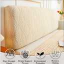 JOKIVTOU Stretch Universal Headboard Cover Slipcover for Bed Solid Jacquard Fabric Dustproof Protective Backrest Cover for Upholstered Queen Beds