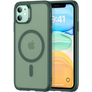 7 x ESR for iPhone 11 Case, Compatible with MagSafe, Shockproof Military-Grade Protection, Scratch-Resistant Back, Magnetic Phone Case for iPhone 11, Classic Hybrid Case, Frosted Green