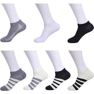 7 Pairs Thin Ankle Socks for Men Women Low Cut Short Sock Pack
