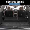 Cargo Mat & Backrest Mat Compatible with 2022-2026 Nissan Pathfinder Cargo Liner Trunk Mat TPE All Weather Back Seat Cover Protector 2024 Pathfinder Accessories (Trunk Liner + Backrest Mat)