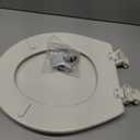 Bemis 500EC Durable Wood Toilet Seat with Easy Clean Hinges, Made in USA, Round, Biscuit