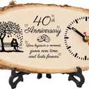 BeauGift 40th Anniversary Wedding Gifts for Husband Wife Couple, 40th Wedding Anniversary Clock Gift for Him Her, 40th Anniversary Decorations Wooden Clock