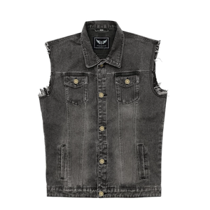 Denim Vest Jacket for Men Fashion Stretchy Trucker Sleeveless Jean Outerwear L