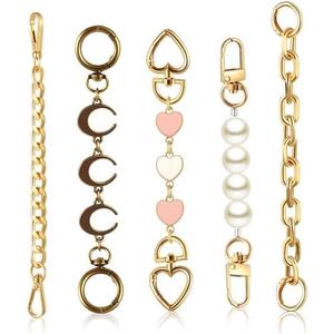 4 Pcs Bag Extender Chain Purse Strap Extender Gold Metal Bag Replacement Chain for Handbag Crossbag ShoulderBag Making Supplies Purse Chains Accessories(Stylish)