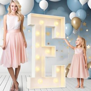 Ledido 4FT Marquee Light Up Letters E, Easy to Assemble Marquee Letters 4 Feet Tall for Indoor & Outdoor Events, Large Lighted Letter for Birthday Graduation Baby Shower Anniversary Party Decorations
