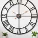 36 Inch Extra Oversized Large Giant Modern Decorative Wall Clock,Vintage Industrial Farmhouse Black Metal Big Roman Numeral Large Clocks for Living Room Decor,Entrance Fireplace,Dinng Room (Black Roman)