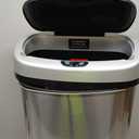 iTouchless 13 Gallon Oval Touchless Sensor Trash Can with Odor Filter, Fingerprint-Proof Stainless Steel, 50L Automatic Kitchen Garbage Bin, Smart Hands-Free Motion Lid, Quiet Soft-Close