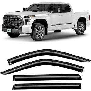 CLIM ART Incredibly Durable Rain Guards for Toyota Tundra 2022-2025 CrewMax, Original Tape-on Window Deflectors, Vent Deflector,Window Visors, Car Accessories,4pcs. - 422285