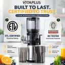 Cold Press Juicer, Upgraded AC Motor Masticating Juicer, Food-Grade Stainless Steel Auger, BPA-FREE Slow Juicing Extractor Machine with Easy Clean 5.8" Feeding Chute for Whole Vegs and Fruits