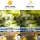 Solar Fountain for Bird Bath with Dry Run Protection Solar Powered Bird Bath Pump with 10 Nozzles,Resin Granite Rock Bird Fountain for Outdoor Water Features,Ponds,Can Cloudy Day UseWhite