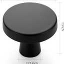 Ravinte 25 Pack Drawer Pulls 1-1/4 Inch Kitchen Cabinet Knobs Solid Round Dresser Drawer Knobs Matte Black Dresser Knobs Drawer Knobs Simple Cabinet Hardware for Cupboard Drawer Pulls