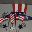 hogardeck 4th of July Decorations Outdoor, 31" Metal Patriotic Hat with Flag Star Rocket Decorative Garden Stakes for Fourth of July Decorations, Memorial Day Yard Signs for Garden Lawn Porch Decor