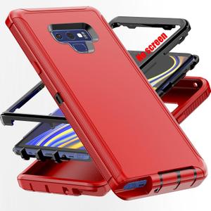 AYMECL for Note 9 Case,Samsung Note 9 Case [Military Grade] 3 in 1 Full Body Shockproof Dust/Drop Proof Heavy Duty Protection Cover,for Samsung Galaxy Note 9 6.4 Inch,Black+Red