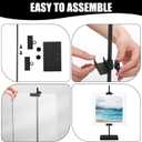 Yaocom Adjustable Metal Easel Stand with Acrylic Floating Photo Frame 16.5" Tabletop Frame Stand for Display, Poster or Signs Floor Heavy Duty Easel for Weeding Home Exhibition Restaurant(Black)