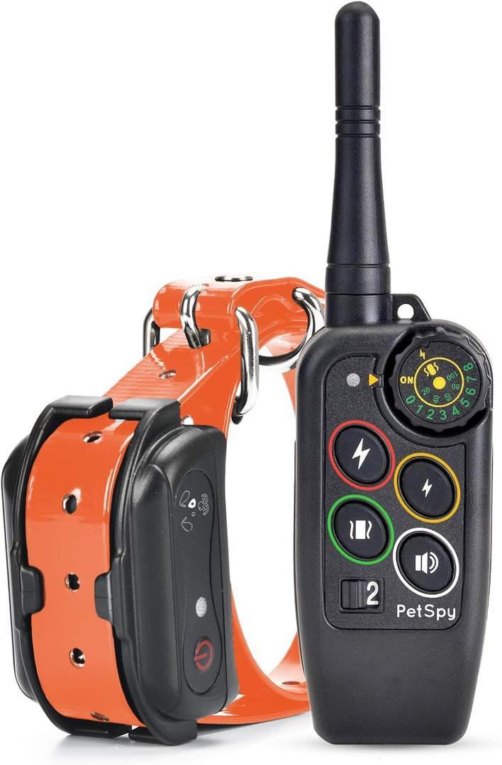 PetSpy M686 Premium Dog Training Shock Collar, 1100 Yards, Medium to Large Dogs, with Vibration, Electric Shock and Beep, Waterproof, Remote Trainer (One Dog) (One Dog)
