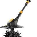 HEINPRO Cordless Tiller Cultivator Compatible with Dewalt 20V MAX Battery, 9In Tilling Width & 7In Depth Electric Tiller for Gardening, 360RPM Rototillers for Garden Cultivator (Tool Only)