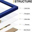 decorUhome Solid Oak Wood 8.5 by 11 Picture Frame Blue, 8.5x11