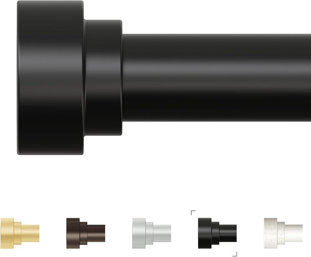 Extra Long Curtain Rods 120 to 240 Inch(10-20ft),1Inch Black Curtain Rod,Adjustable Curtain Rod,Heavy Duty Decorative Window Curtains Rods for Bedroom,Long Curtain Rods 120-240