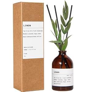 Reed Diffuser Set, Linen Scent, 3.4 fl oz, Home Fragrance Reed Diffuser for Bathroom & Bedroom Decor
