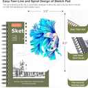 Soucolor 5.5" x 8.5" Sketchbook Pack of 2, 200 Sheets Blank Journal Notebook, A5, Spiral Bound Sketch Pad Drawing Book Acid-Free Paper (68lb/100gsm), Painting Sketching Drawing Notebook Art Supplies