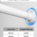 Tension Curtain Rod by EZFurni, 42-123 Inches, Heavy Duty Tension Rods for Windows, Adjustable Spring Loaded Curtain Rods No Drilling, Renter Friendly, Hold Up Blackout Curtains and Non Slip, White
